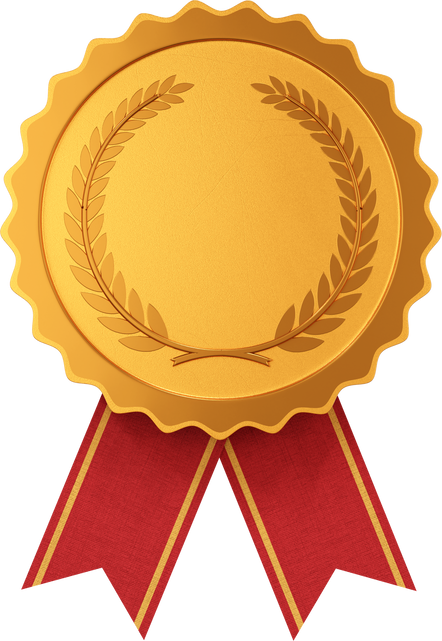 Gold Medal with Ribbon